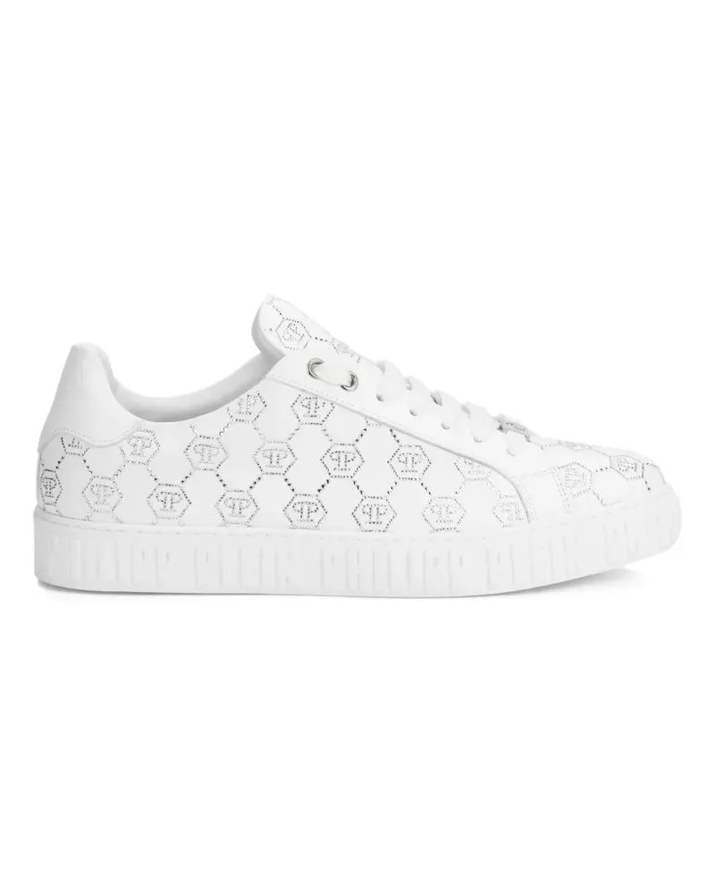 Philipp Plein Carson monogram strass low-top sneakers - Weiß Weiß