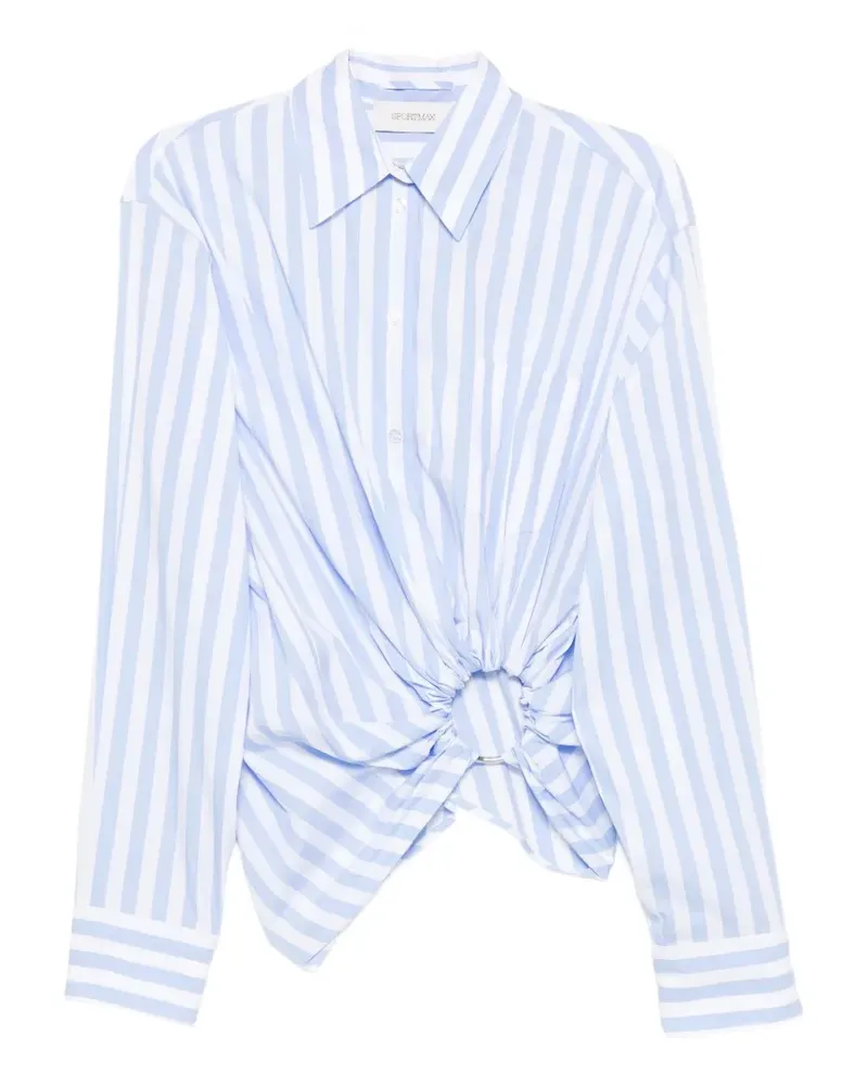 SPORTMAX Gestreifte Bluse mit Ringdetail - Blau Blau