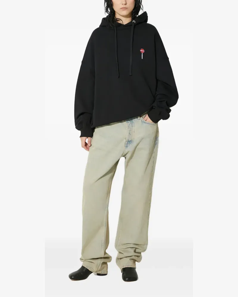 Fiorucci Hoodie mit Lolli-Stickerei - Schwarz Schwarz