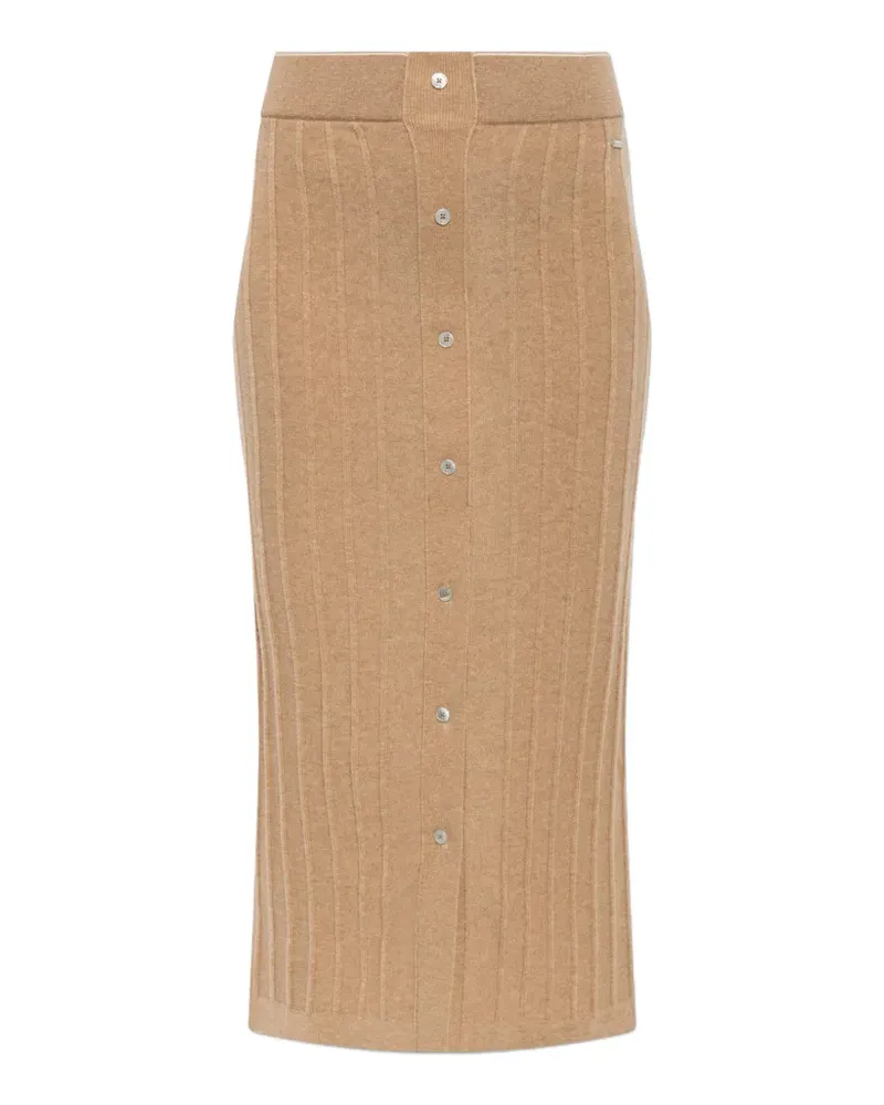 Paul & Shark ribbed-knit button-down skirt - Braun Braun