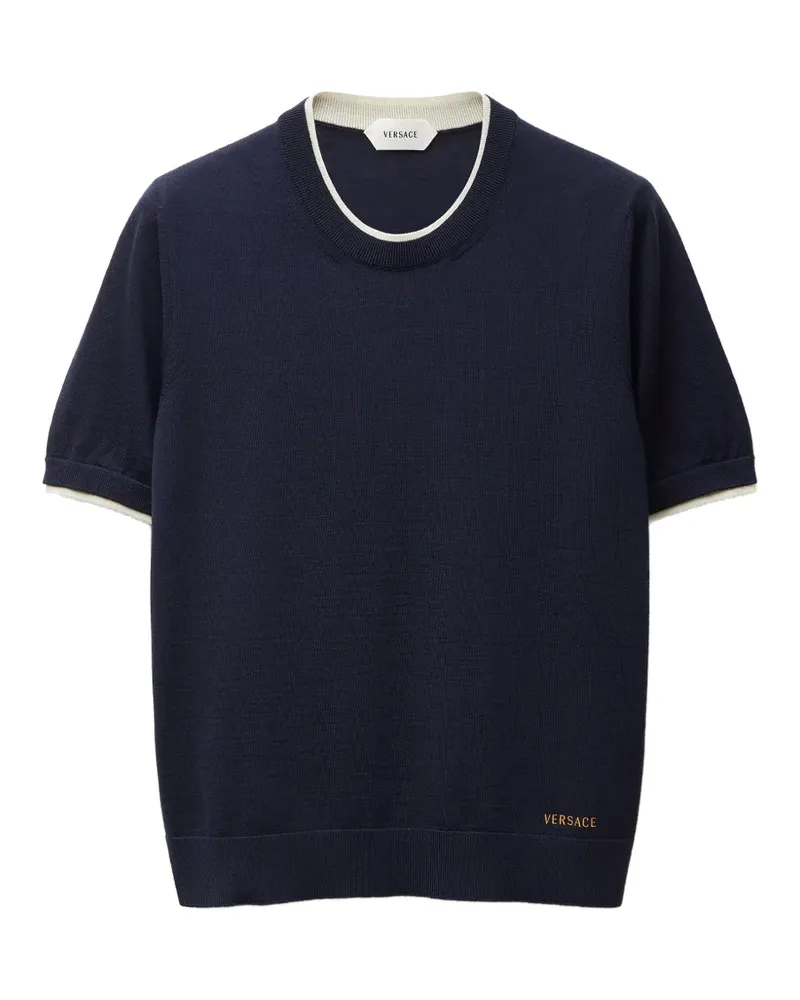 Versace Gestricktes T-Shirt - Blau Blau