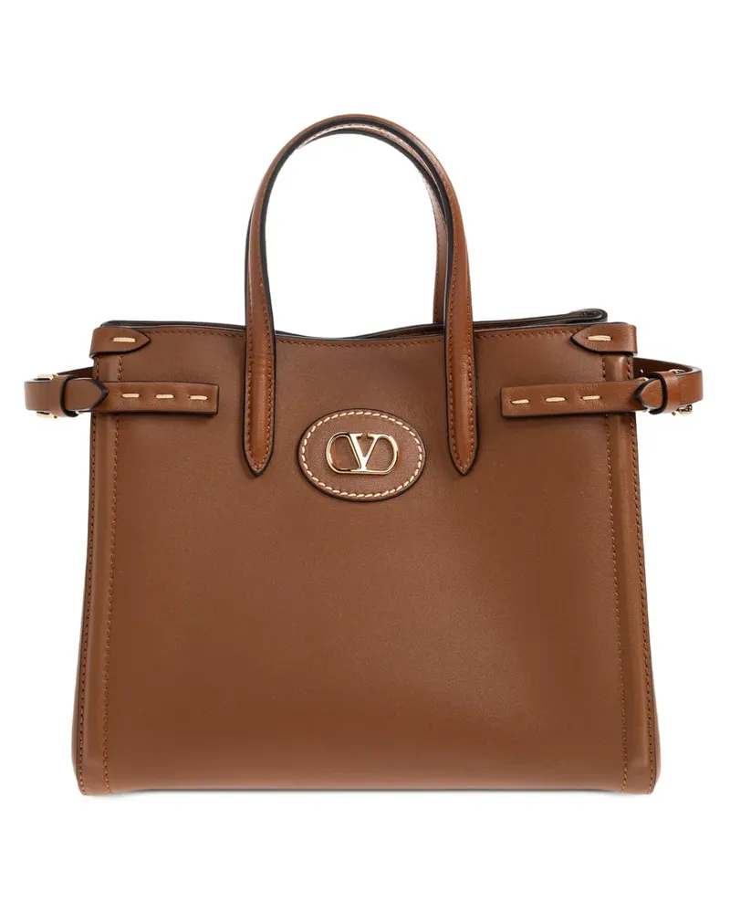 Valentino Garavani VLogo leather tote bag - Braun Braun