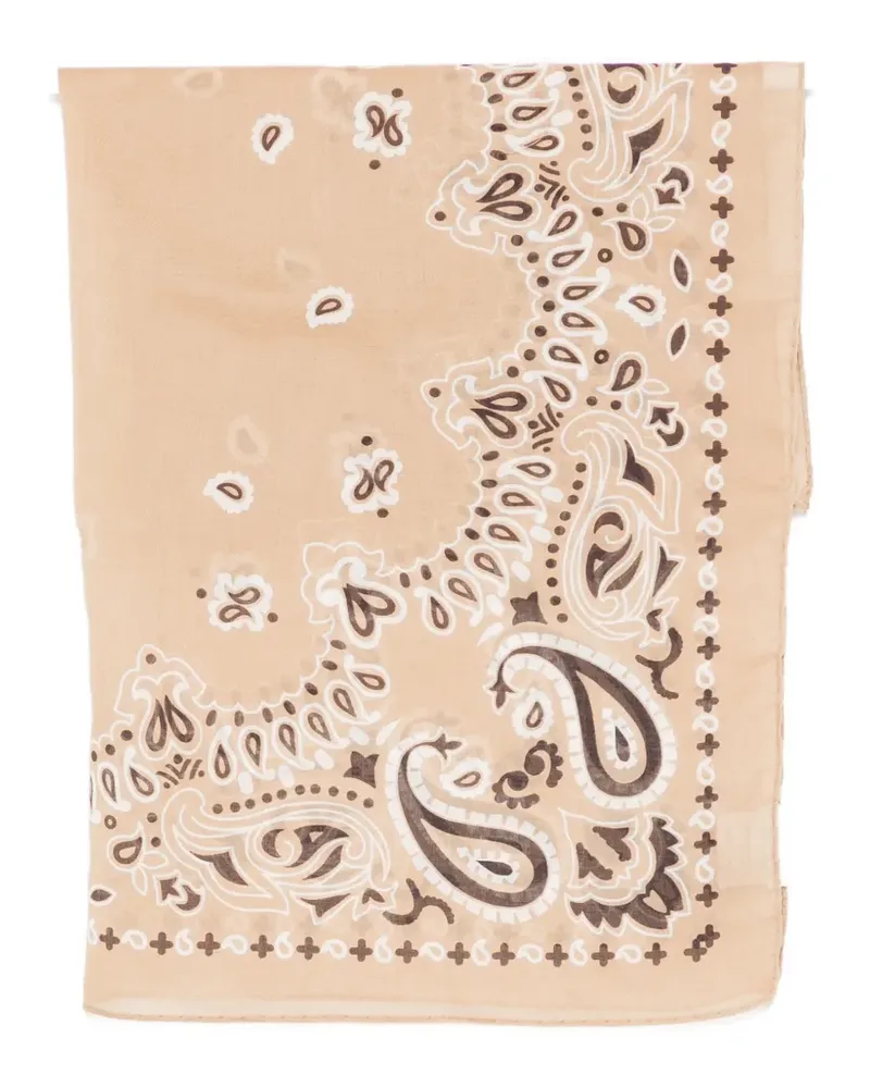 Destin paisley-print scarf - Nude Nude