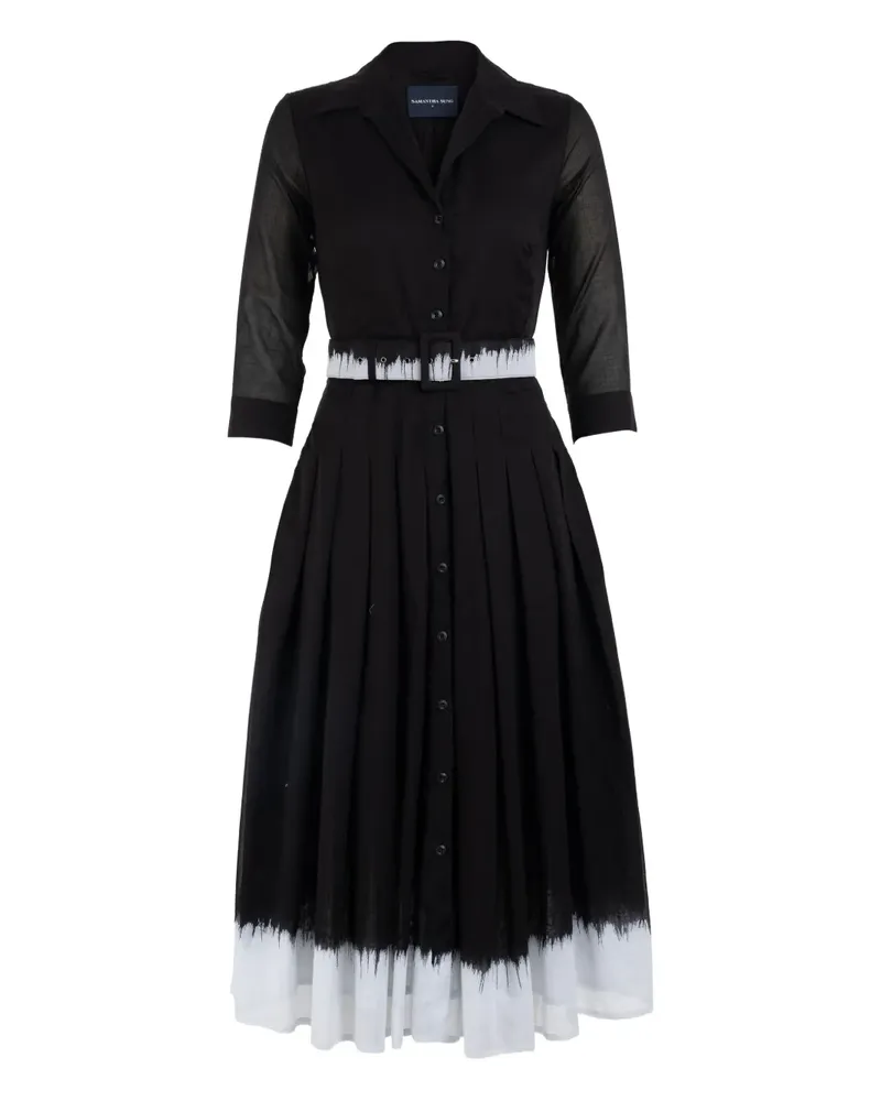 Samantha Sung Audrey Kleid mit Falten - Schwarz Schwarz
