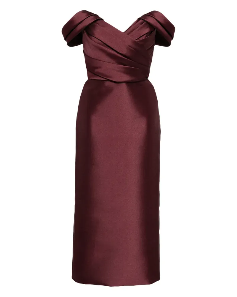 Amsale Schulterfreies Cocktailkleid - Rot Rot