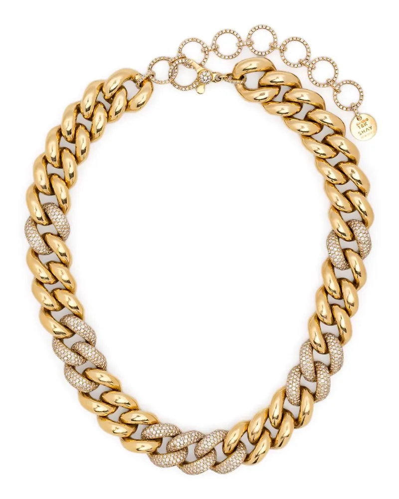 SHAY 18kt Alternating Jumbo Gelbgoldhalskette mit Diamant Gold
