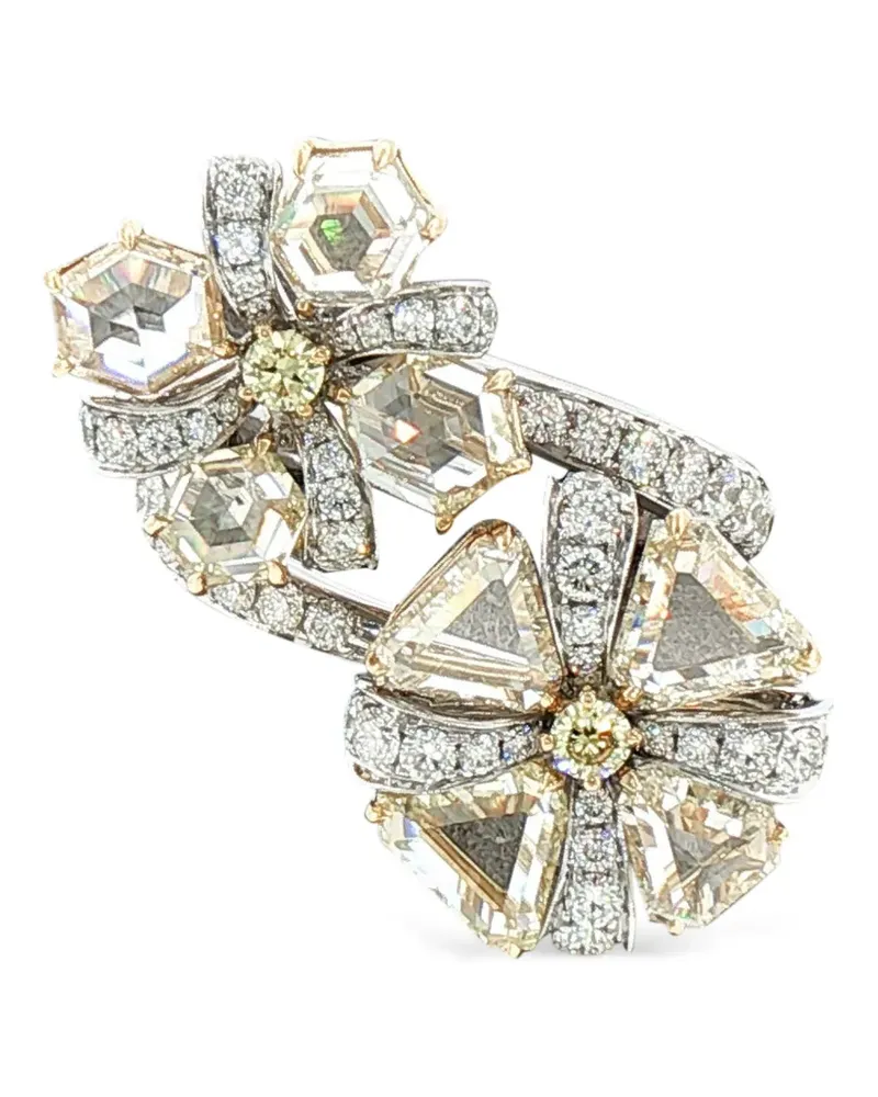 HYT Jewelry Floraler Diamantring - Silber Silber