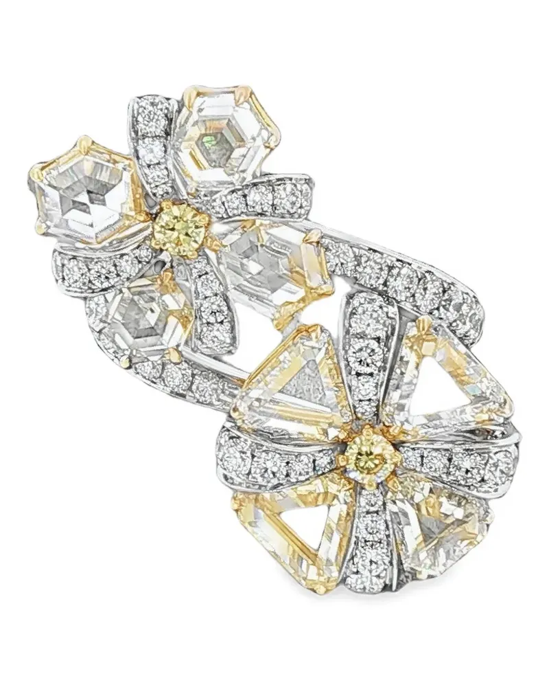 HYT Jewelry floral diamond ring - Silber Silber