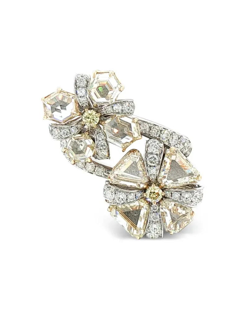 HYT Jewelry Floraler Diamantring - Silber Silber
