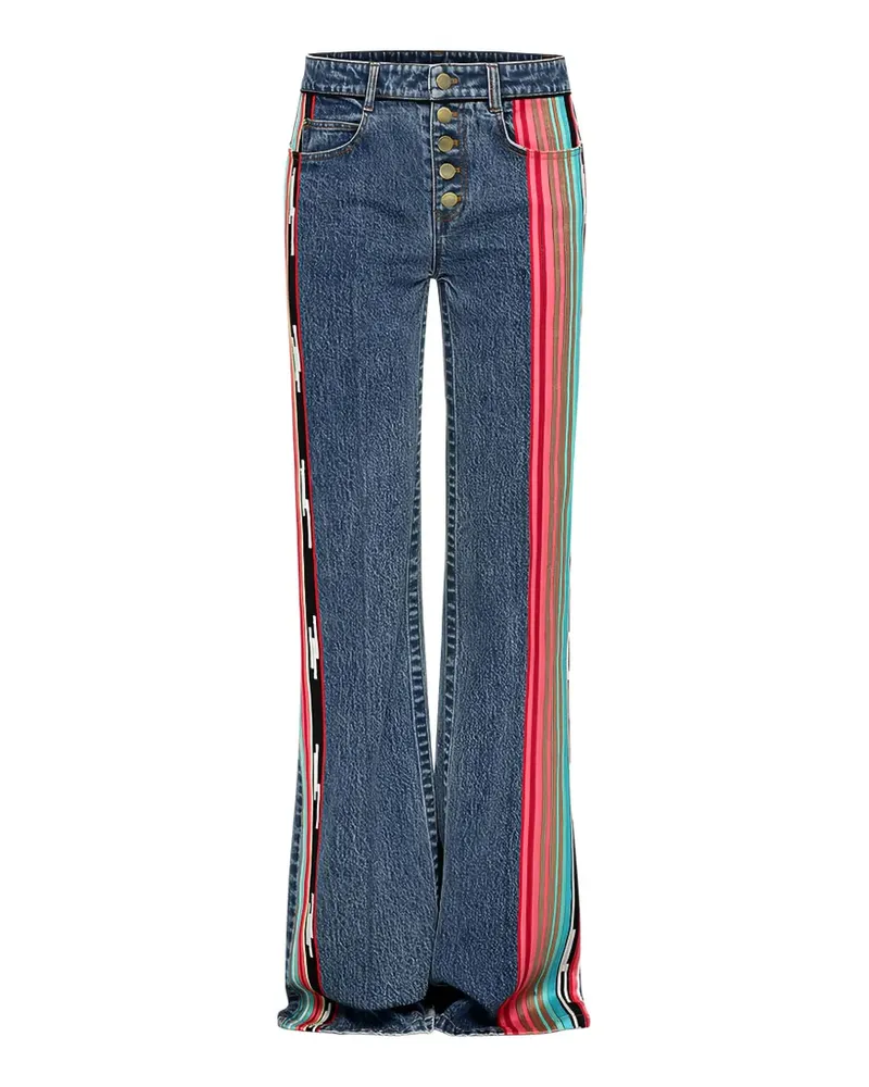 Hellessy Omar striped-trim straight-leg jeans - Blau Blau