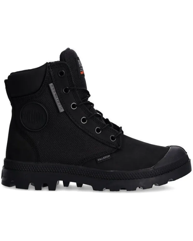 Palladium Pampa Schnürstiefel mit Gummisohle - Schwarz Schwarz