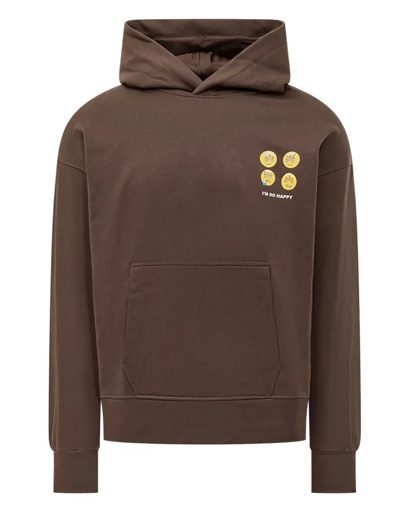 BARROW graphic hoodie - Braun Braun