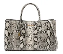 Shopper mit Schlangen-Print - Nude