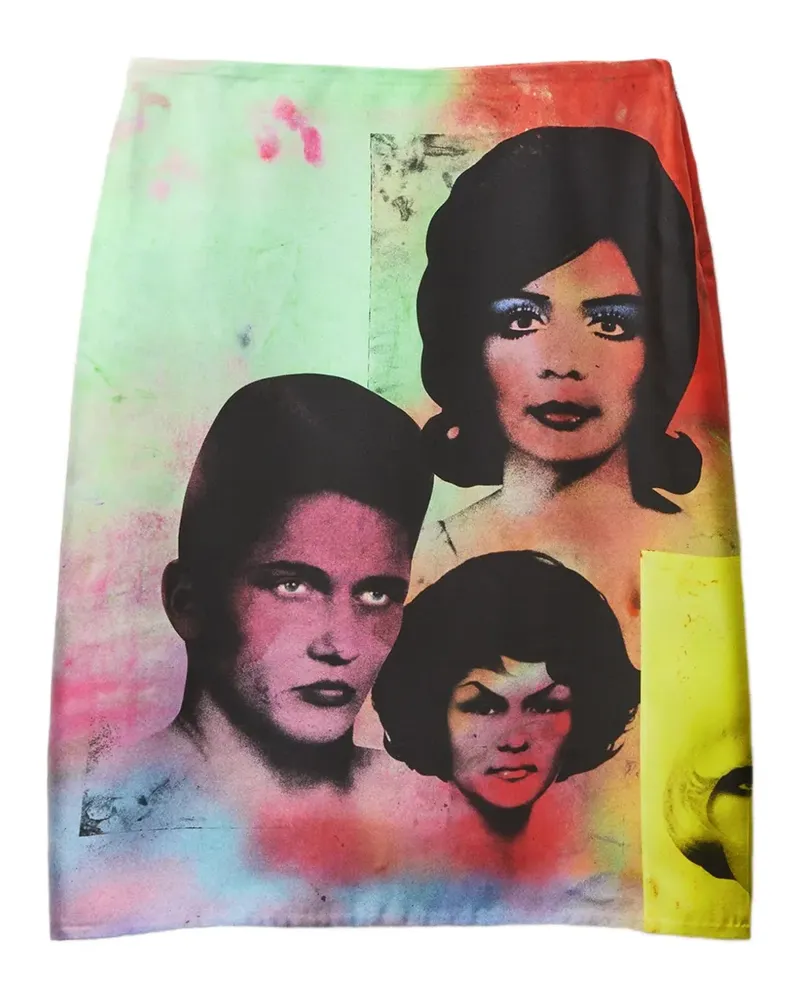 Versace Bleistiftrock aus Seidentwill mit Print - Schwarz Schwarz