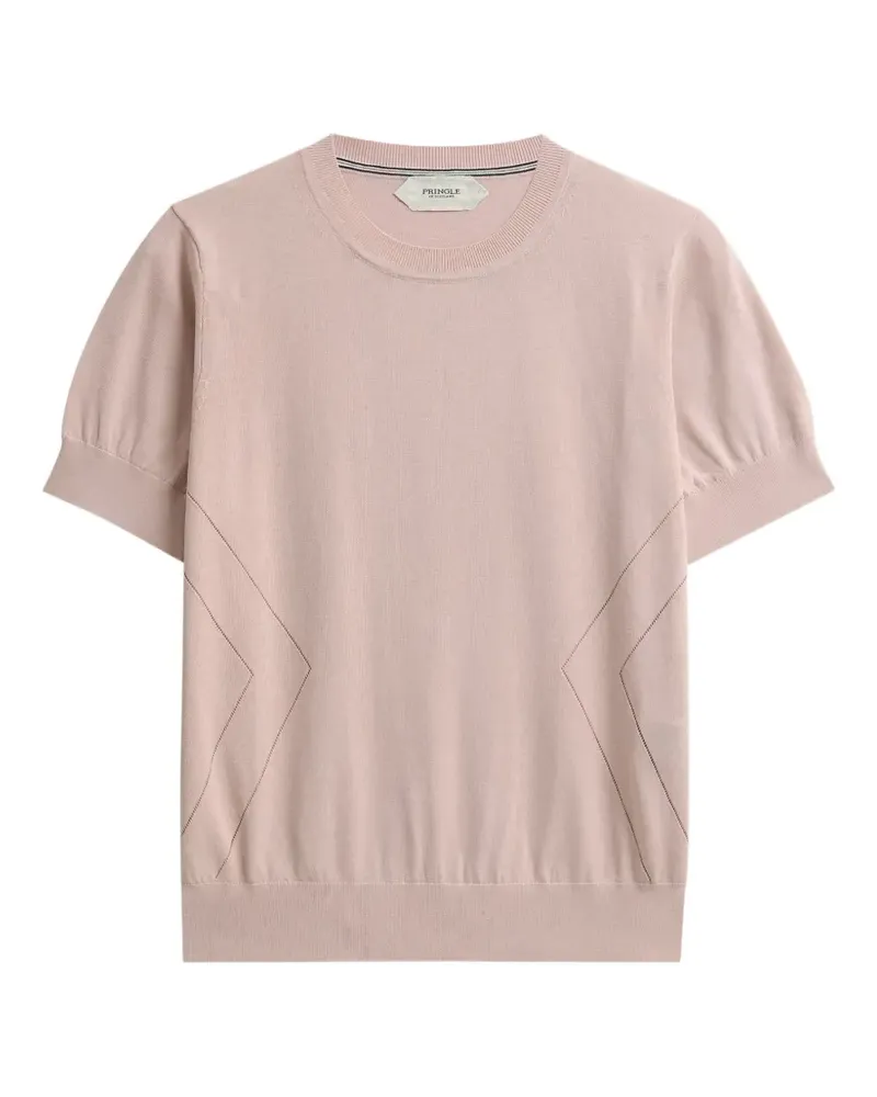 Pringle of Scotland T-Shirt in Pointelle-Strick - Rosa Rosa