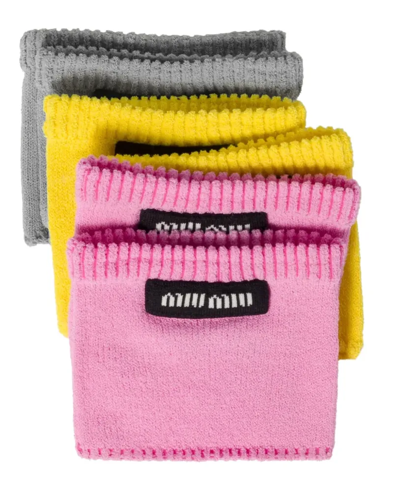 Miu Miu Socken mit Logo-Patch (3er-Set) - Rosa Rosa