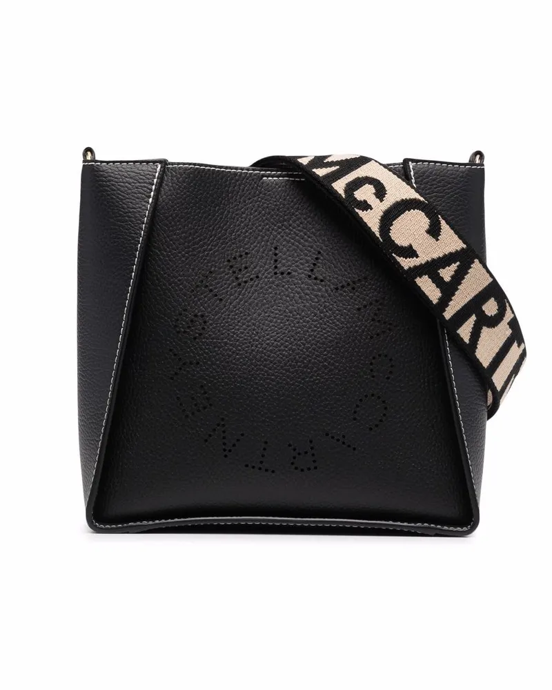 Stella McCartney Umhängetasche mit Stella-Logo - Schwarz Schwarz
