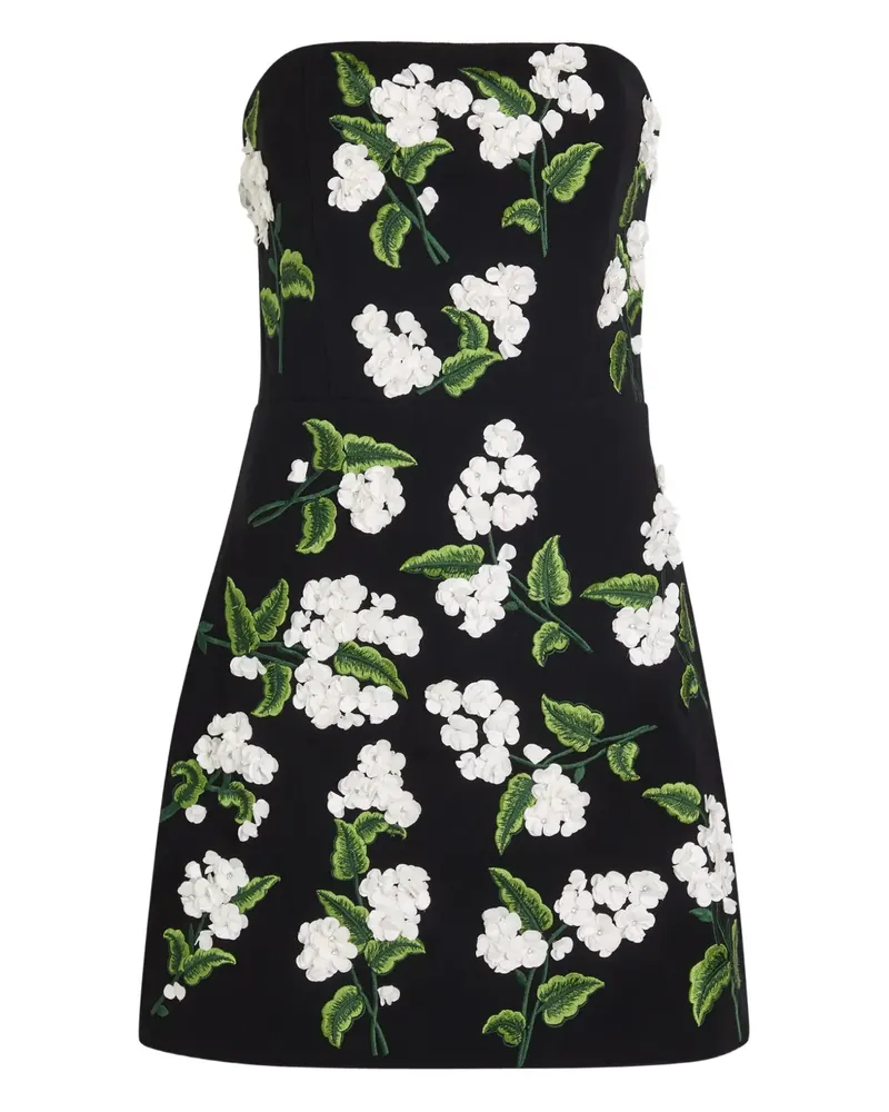 Alice + Olivia Velia floral strapless mini dress - Schwarz Schwarz