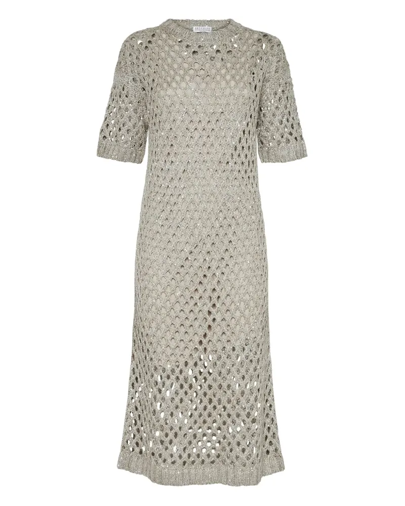 Brunello Cucinelli Dazzling Midikleid - Nude Nude