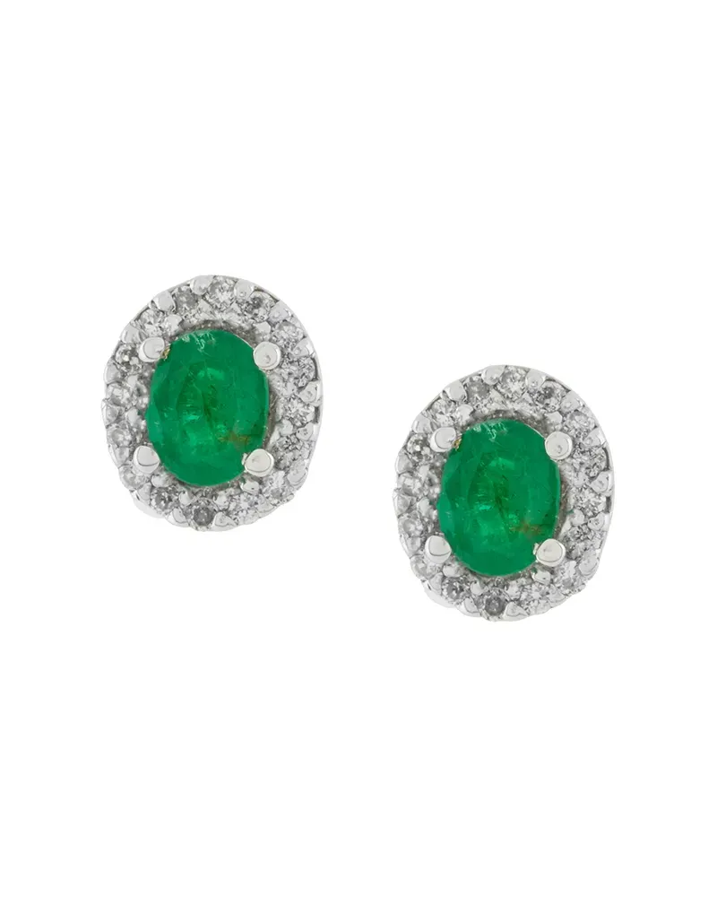 Wouters & Hendrix 18kt Gelbgoldohrstecker mit Diamant und Smaragd - Metallic Metallic