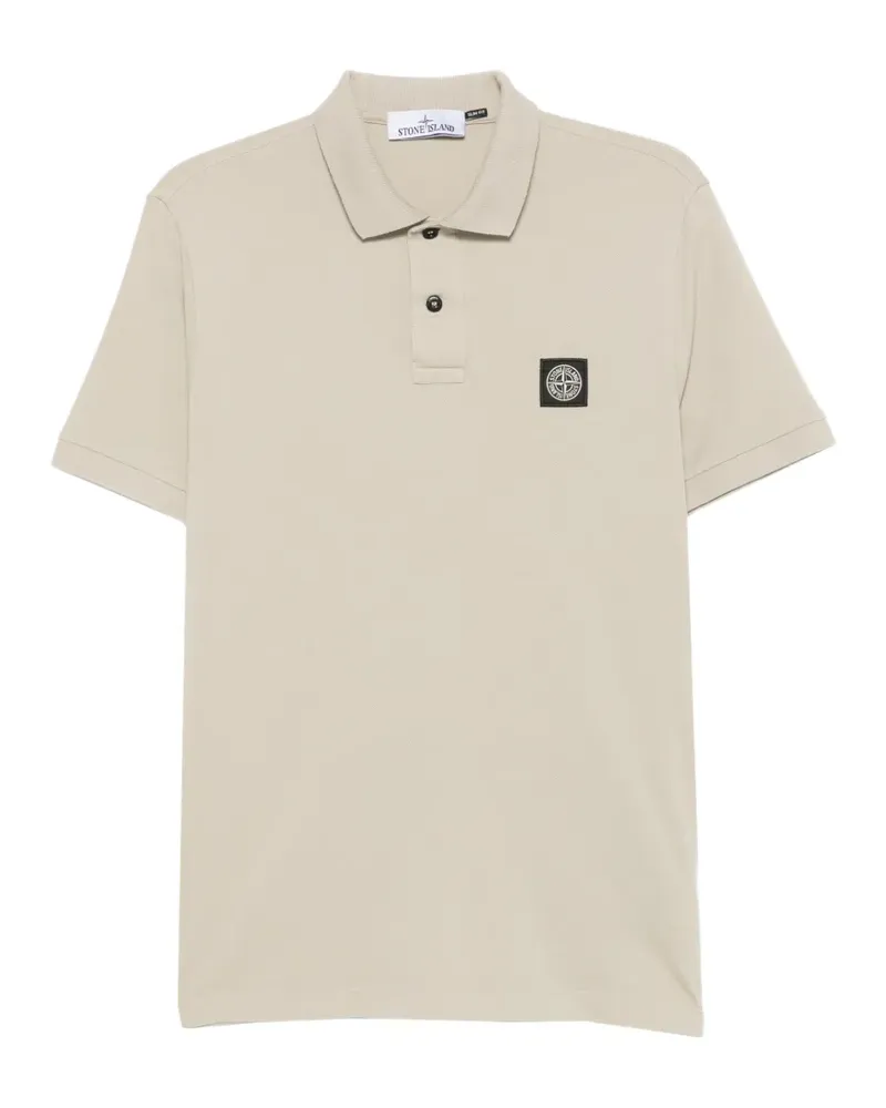 Stone Island logo-patch piqué polo shirt - Grün Grün