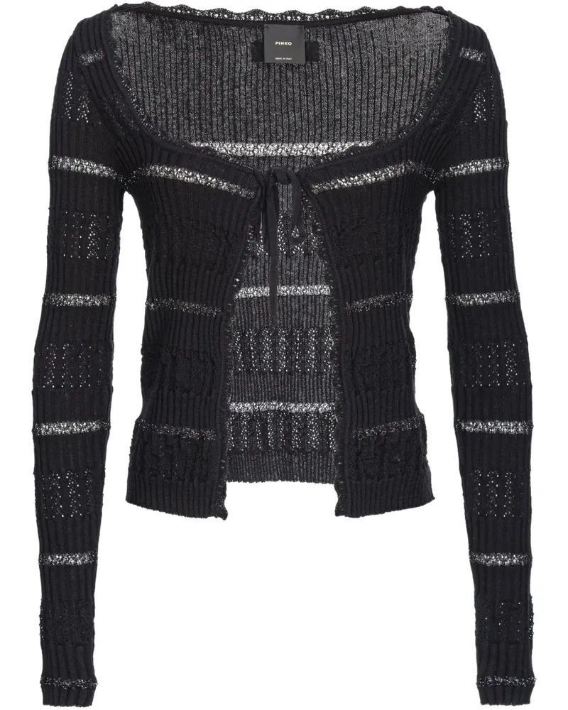 Pinko Gestreifter Cardigan - Schwarz Schwarz