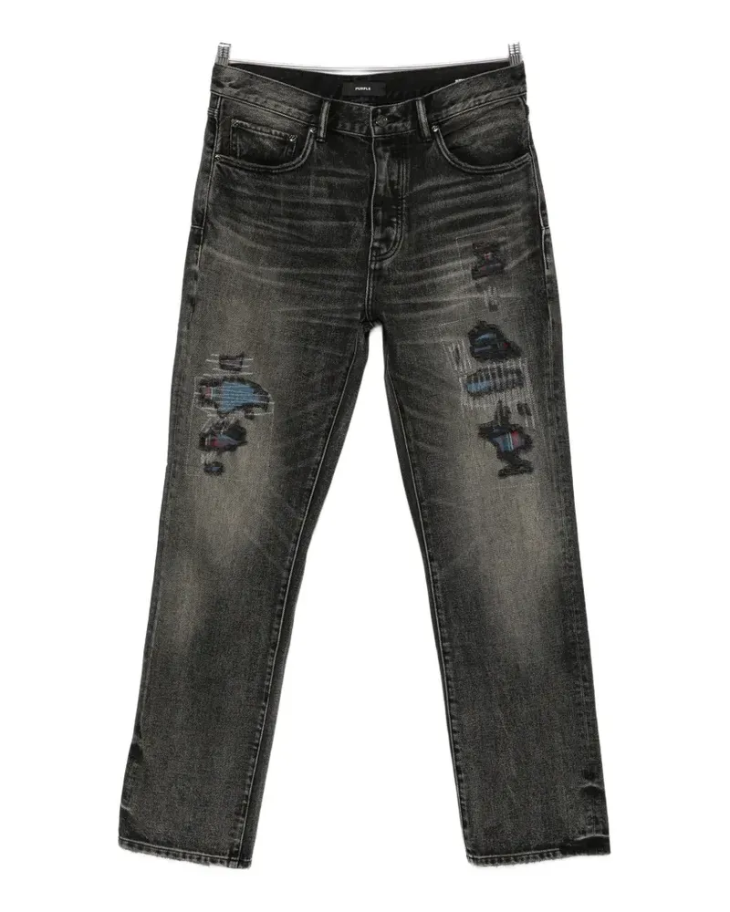 PURPLE BRAND distressed patchwork-detail jeans - Schwarz Schwarz