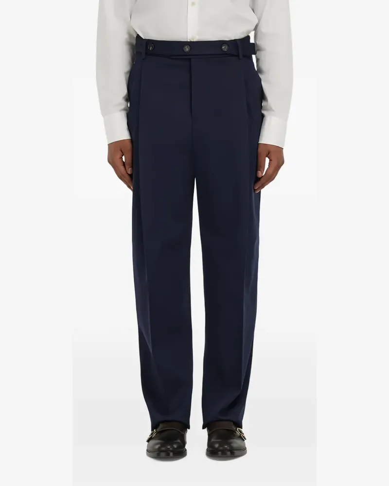 Ferragamo Klassische Hose mit Knopfdetail - Blau Blau