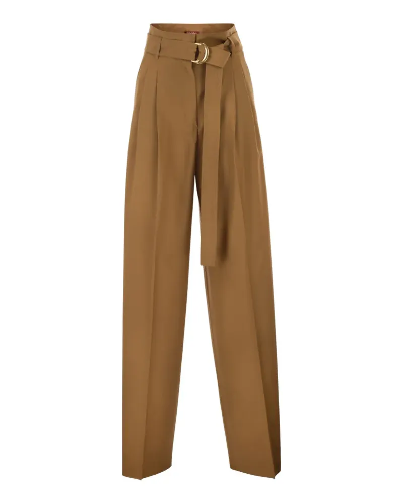 Max Mara Wide-Leg-Hose mit Gürtel - Nude Nude