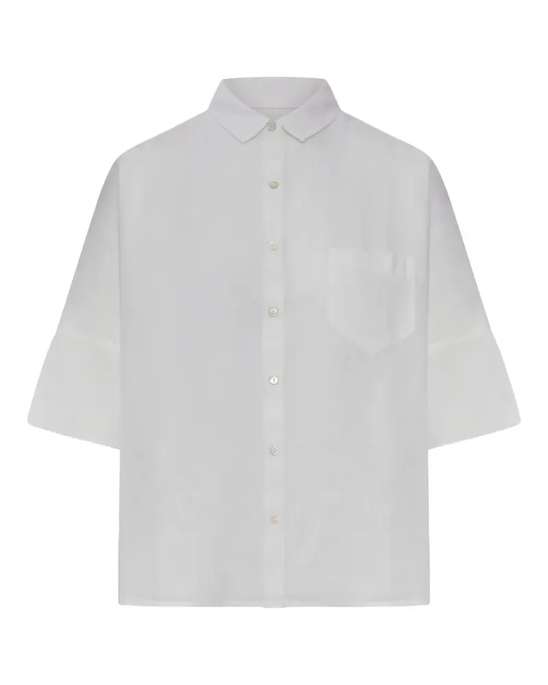 120% Lino short-sleeve linen shirt - Weiß Weiß