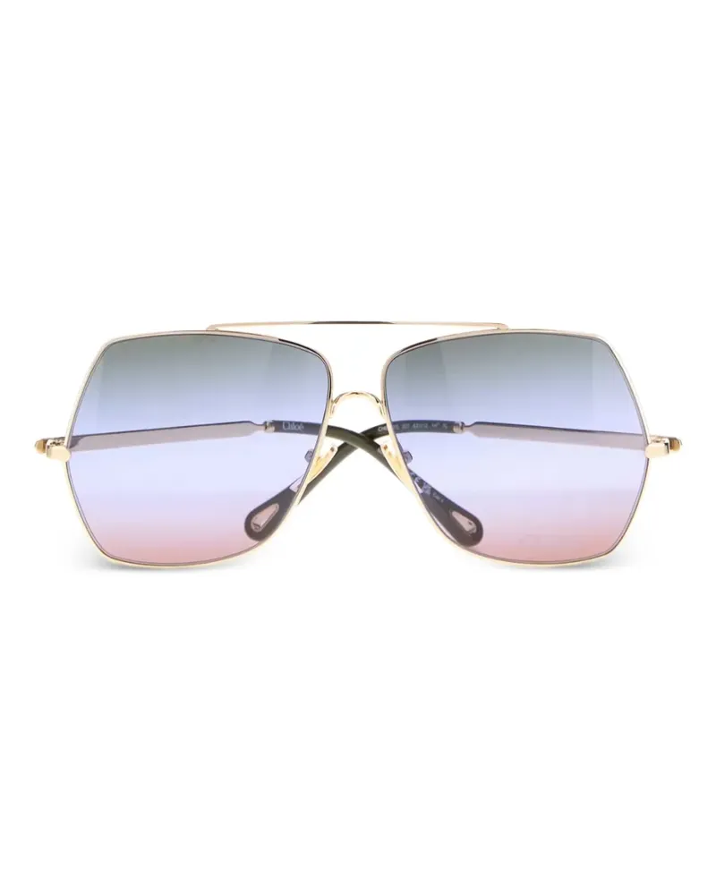 Chloé Aly geometric-frame sunglasses - Gold Gold