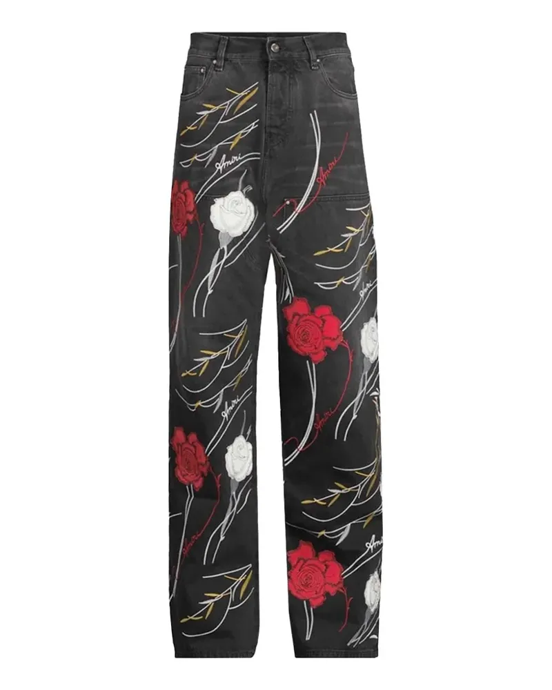 Amiri floral-print trousers - Schwarz Schwarz