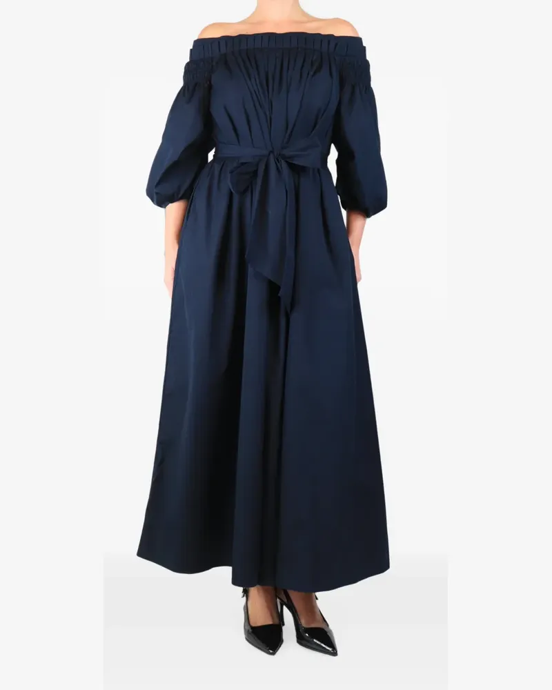 Gabriela Hearst off-shoulder maxi dress - Blau Blau