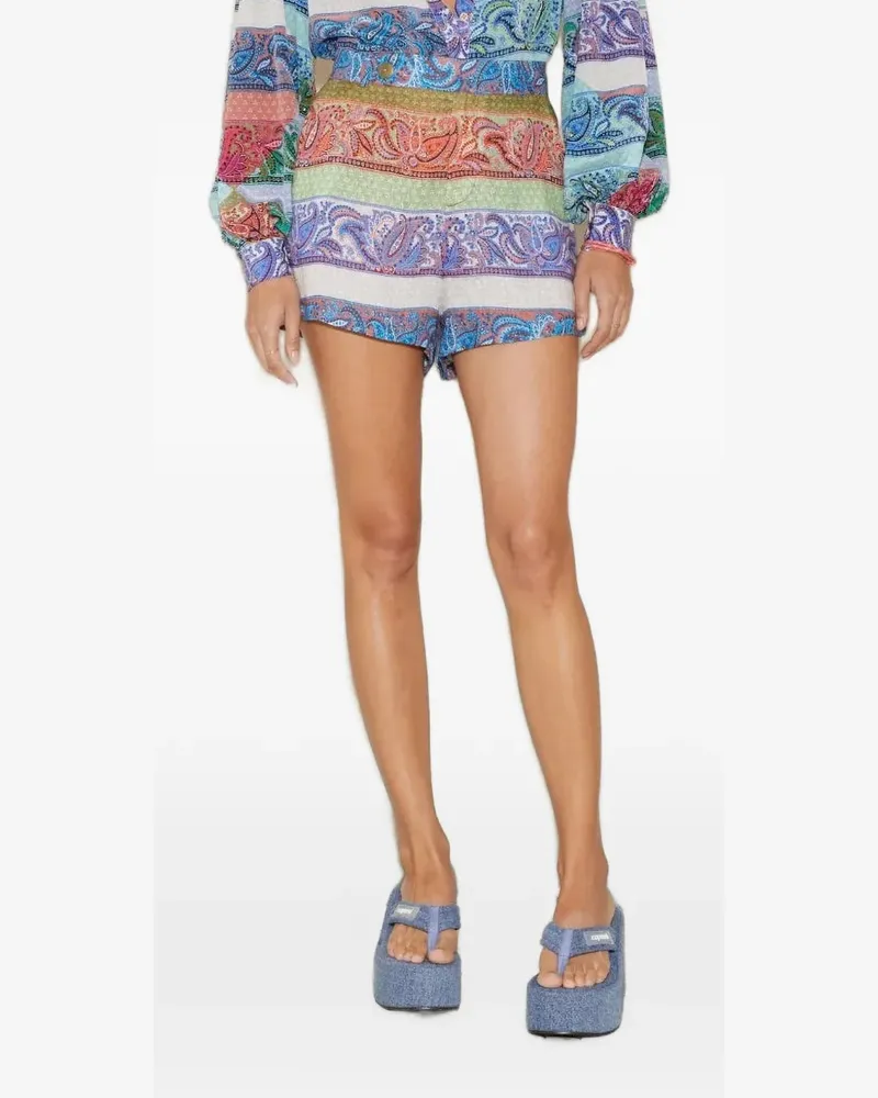 BOTEH Marseille paisley-print shorts - Blau Blau