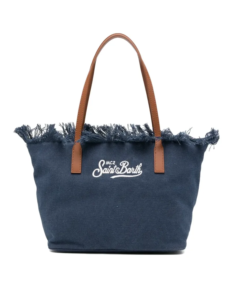MC2 Saint Barth Mini City Tote Bag mit Fransendetail - Blau Blau