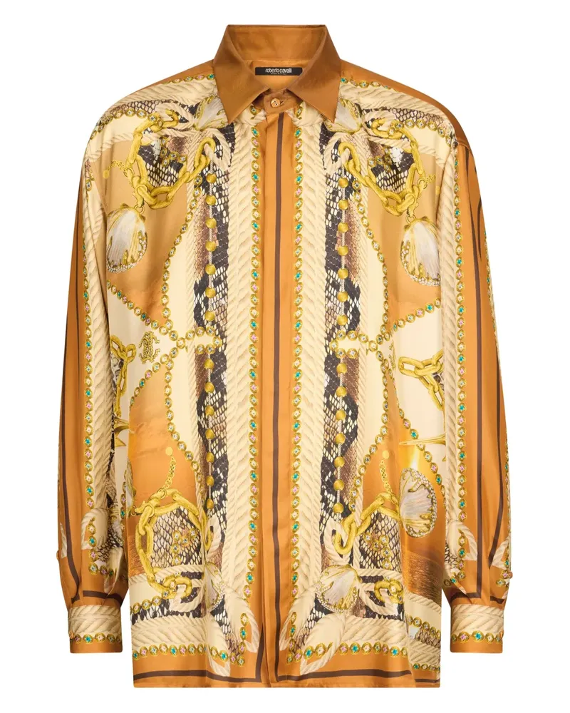 Roberto Cavalli Hemd aus Seide - Orange Orange
