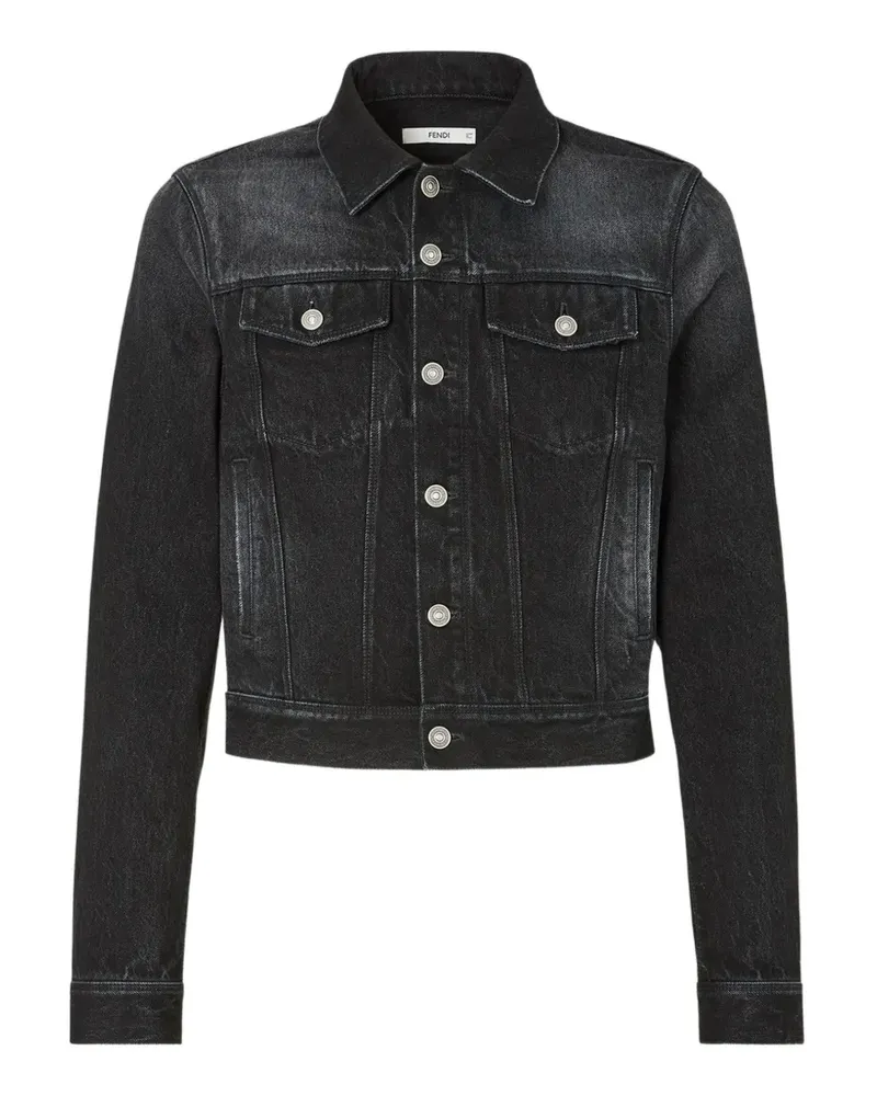 Fendi Ausgeblichene Jeansjacke - Schwarz Schwarz