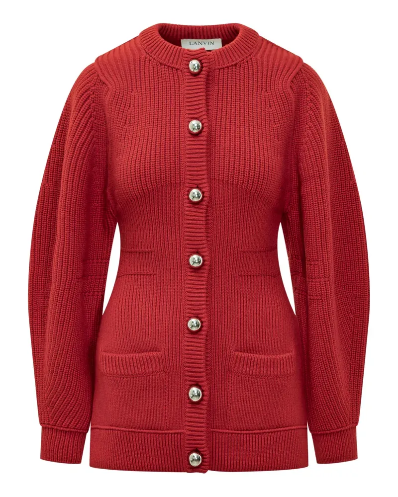 Lanvin Gerippter Cardigan mit Knöpfen - Rot Rot