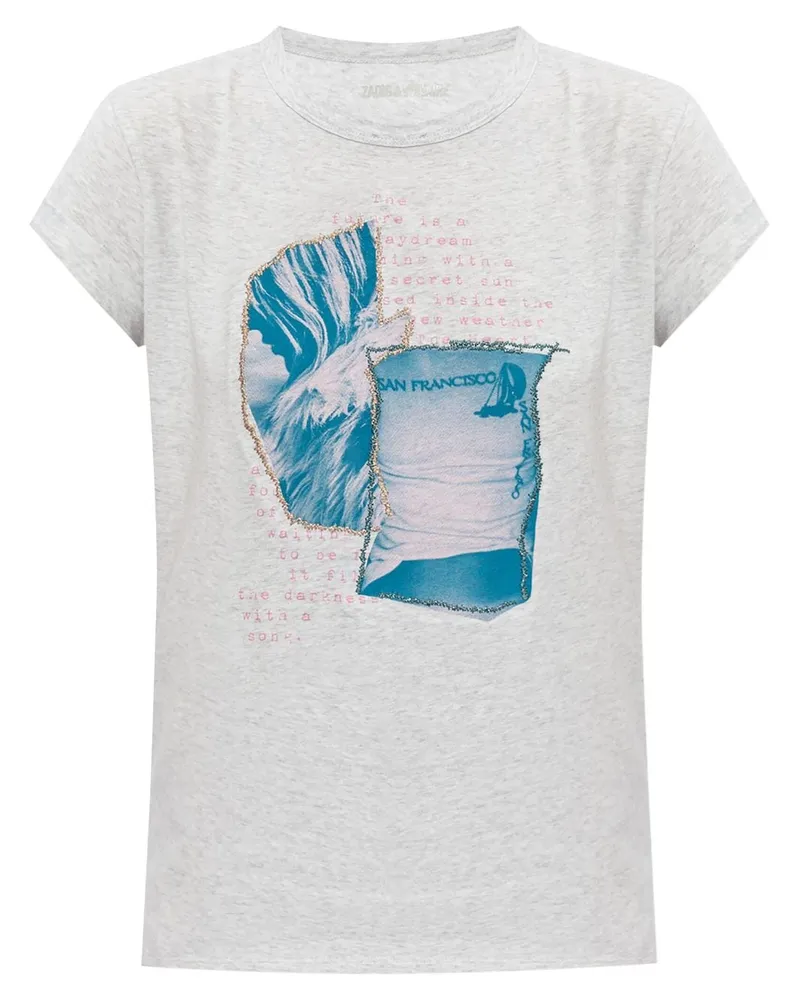 Zadig & Voltaire T-Shirt mit Logo-Print Grau