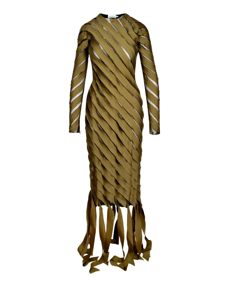 Ioana Ciolacu spiral fringed midi dress - Grün Grün