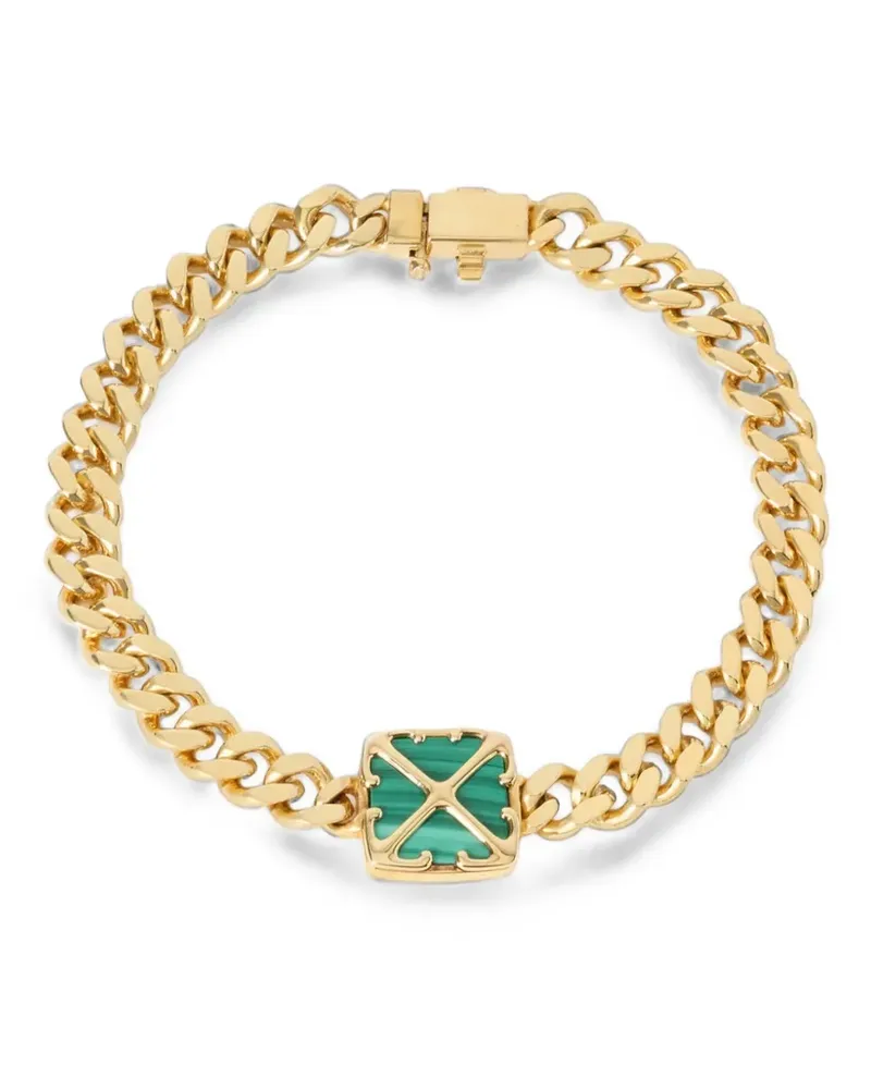OFF-WHITE Arrow malachite curb-chain bracelet - Gold Gold
