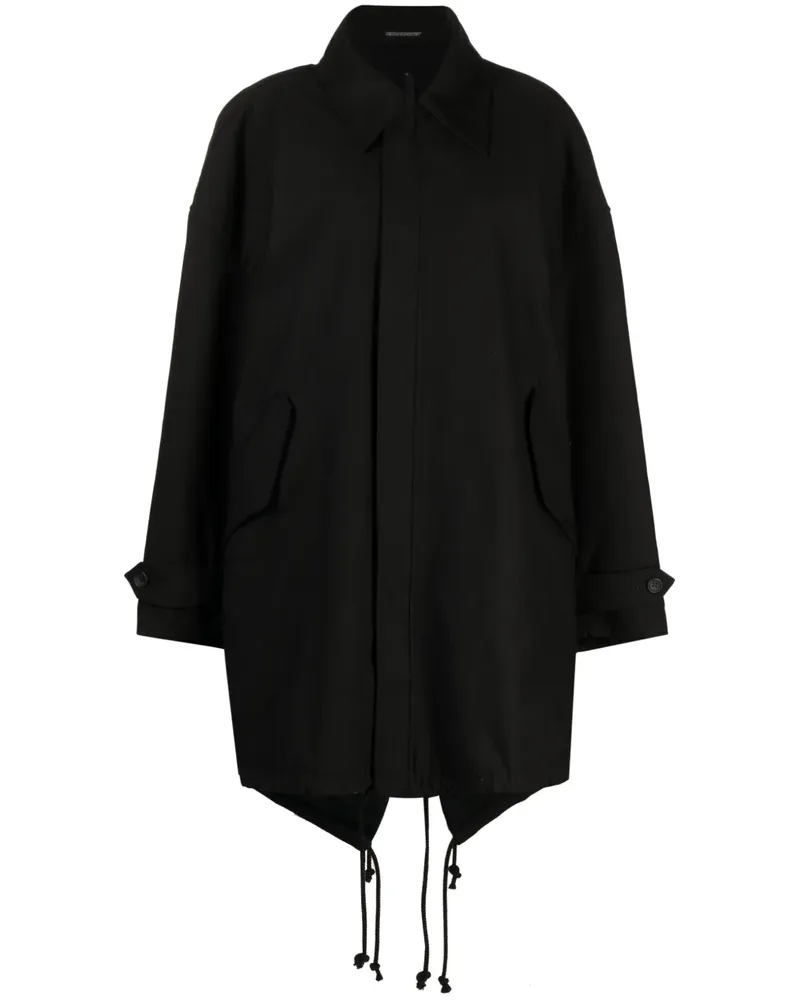 Yohji Yamamoto Military Backside Mods Mantel - Schwarz Schwarz