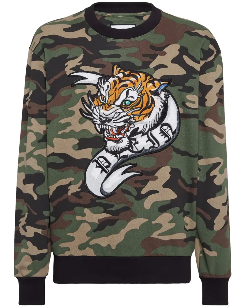 Philipp Plein Tattoo Tiger Sweatshirt - Braun Braun