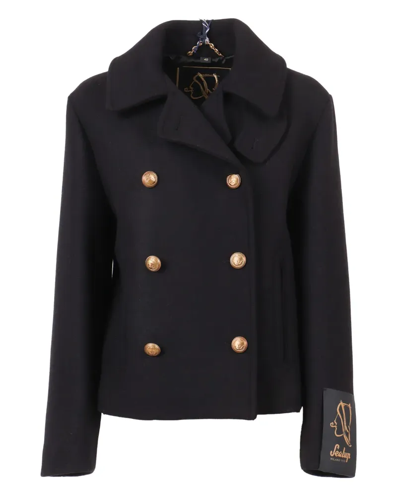 Sealup Teodora buttoned pea coat - Schwarz Schwarz