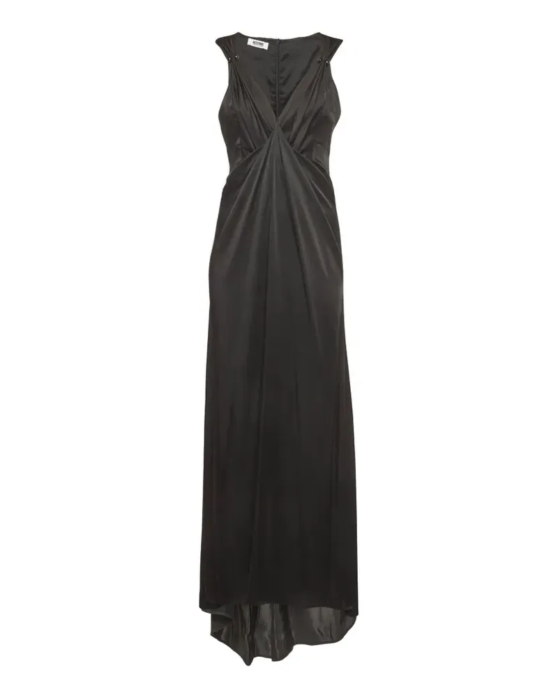 Moschino Drapiertes Maxikleid - Schwarz Schwarz