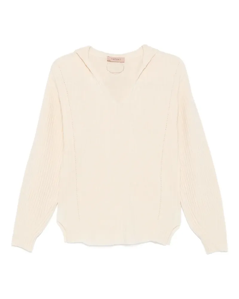 Twin-Set Gerippter Pullover - Nude Nude