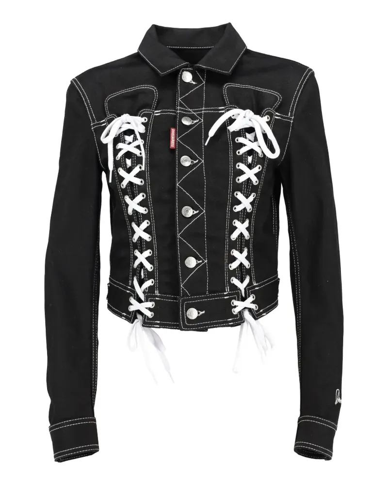 Dsquared2 lace-up denim jacket - Schwarz Schwarz