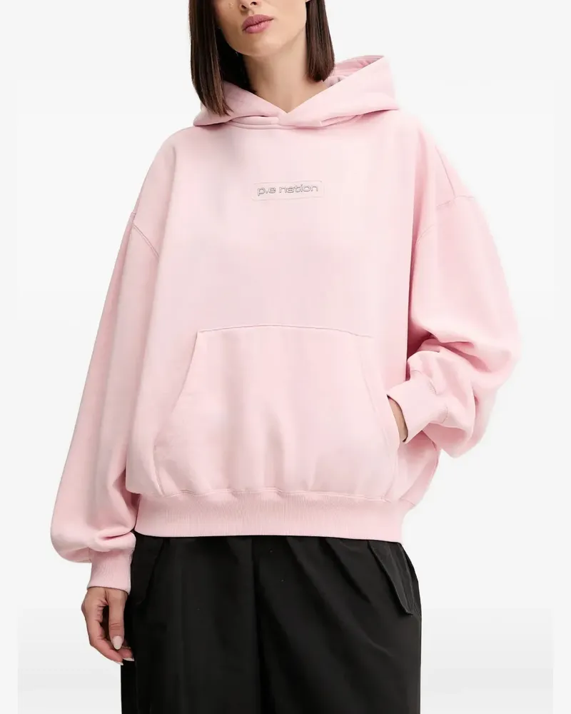 P.E. NATION logo-print hood hoodie - Rosa Rosa