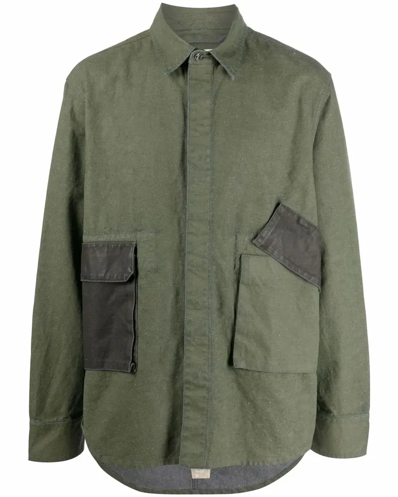 Diesel Hemdjacke aus beschichtetem Canvas - Grün Grün