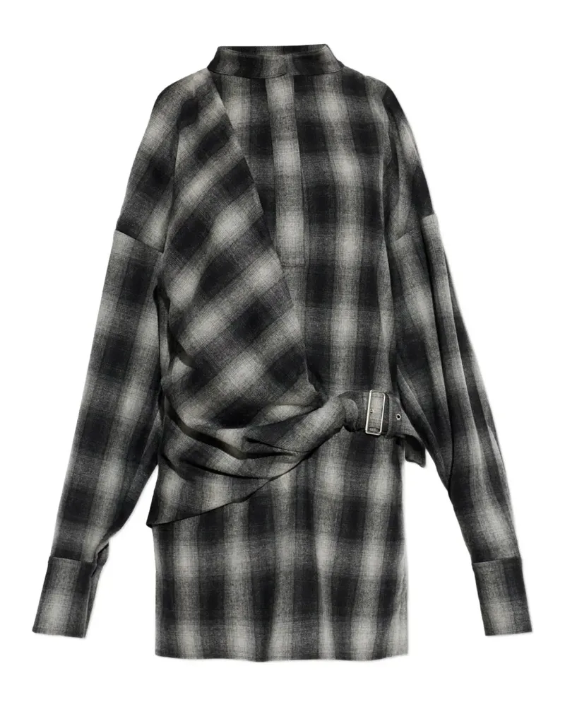 IRO check-pattern belted mini dress - Schwarz Schwarz